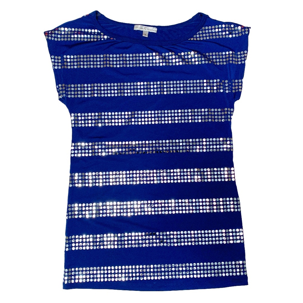 MOA MOA Dark Blue Short Sleeve Top Sz SMALL